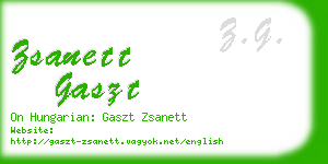 zsanett gaszt business card